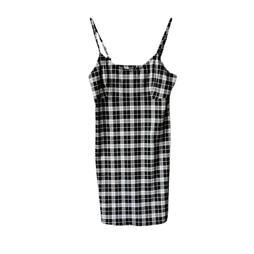 Brandy Melville/John Galt spaghetti strap checked dress.